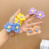 Flower Side Barrettes Bow Braided Hair Chain Pearl Butterfly Hair Chain