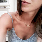 Hebrew Name Necklace Jewish Letters Choker Women Jewelry