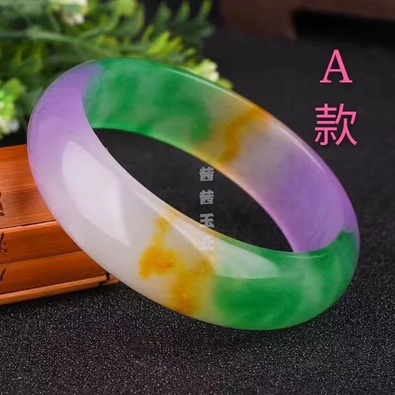 Jade Bangle Bracelet Natural Charm Jewellery Accessories Hand-Carved Amulet