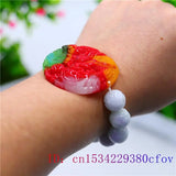 Jade Dragon Bracelet Men Women Beads Bangle Jadeite Elastic Jewellery