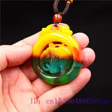 Jade Elephant Pendant Jadeite Jewelry Necklace Amulet Gemstone Chinese Charm