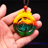 Jade Elephant Pendant Jadeite Jewelry Necklace Amulet Gemstone Chinese Charm