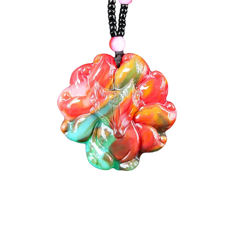 Jade Fox Necklace Pendant Amulet Natural Gemstones Talismans Carved Real