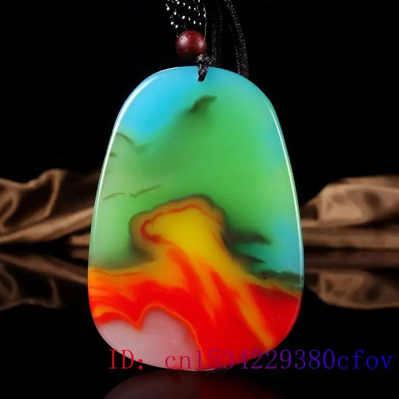 Jade Landscape Pendant Necklace for Charm Jewelry