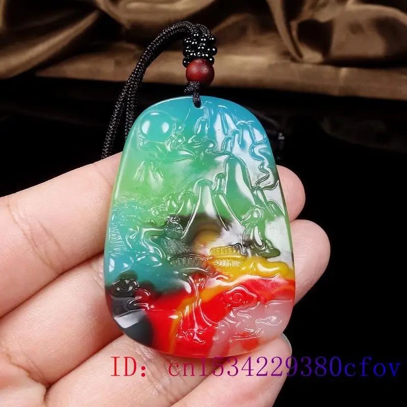 Jade Landscape Pendant Necklace for Charm Jewelry