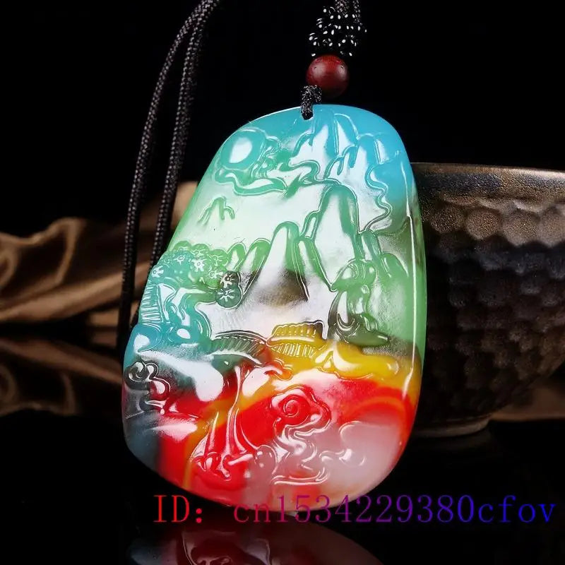 Jade Landscape Pendant Necklace for Charm Jewelry