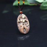 Jade Mermaid Pendant Necklace Chinese Jewelry Natural Gemstone Charm