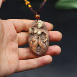Jade Mermaid Pendant Necklace Chinese Jewelry Natural Gemstone Charm