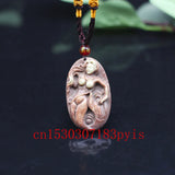 Jade Mermaid Pendant Necklace Chinese Jewelry Natural Gemstone Charm
