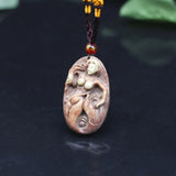 Jade Mermaid Pendant Necklace Chinese Jewelry Natural Gemstone Charm