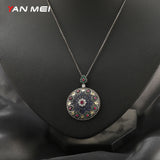 Mysterious Ethnic Pendant Flower Logo Unique L Necklace for Women