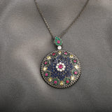 Mysterious Ethnic Pendant Flower Logo Unique L Necklace for Women