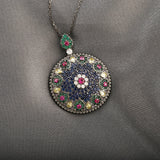 Mysterious Ethnic Pendant Flower Logo Unique L Necklace for Women