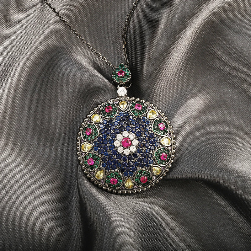 Mysterious Ethnic Pendant Flower Logo Unique L Necklace for Women