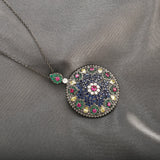 Mysterious Ethnic Pendant Flower Logo Unique L Necklace for Women