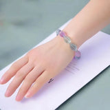 Fluorite Stone Bracelet Rice Shape Beads Lucky for Women Girl