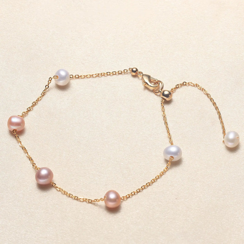 18K Baroque Pearl Bracelet Set for Women