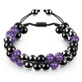 Men's Hematites Bracelet Plated King Crown Bead Charm Bracelet