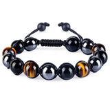 Men's Hematites Bracelet Plated King Crown Bead Charm Bracelet
