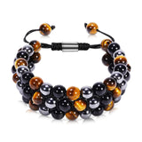 Men's Hematites Bracelet Plated King Crown Bead Charm Bracelet