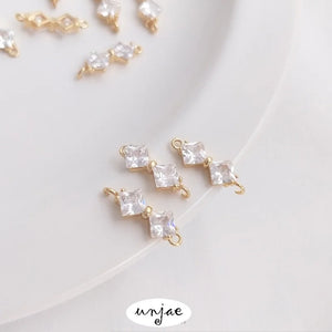 14K Bow Tie Zirconium DIY Bracelet Necklace Earrings Accessories
