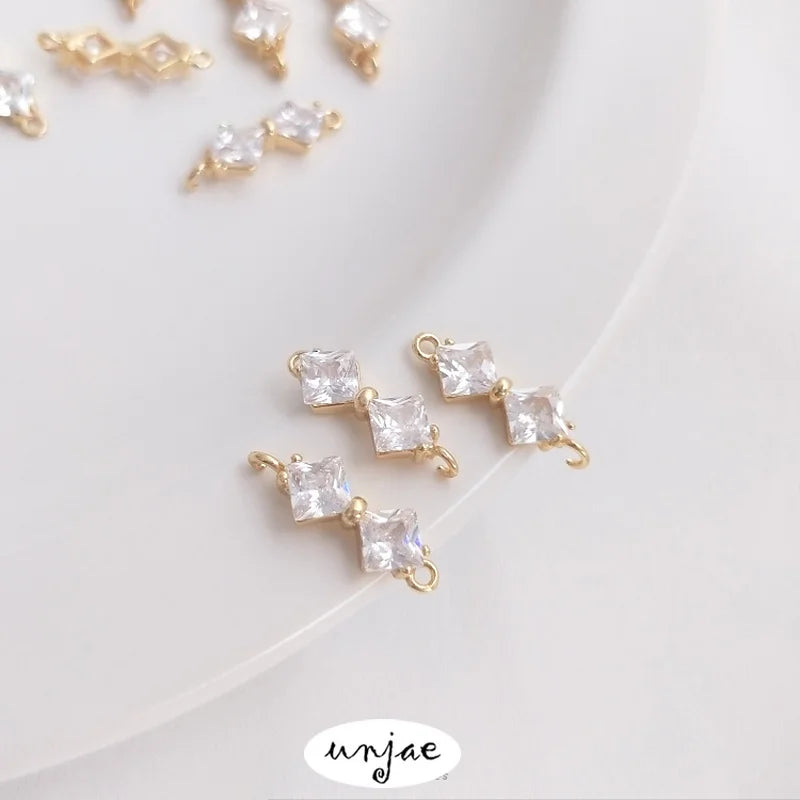 14K Bow Tie Zirconium DIY Bracelet Necklace Earrings Accessories