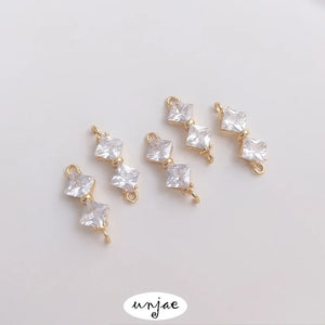 14K Bow Tie Zirconium DIY Bracelet Necklace Earrings Accessories