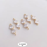 14K Bow Tie Zirconium DIY Bracelet Necklace Earrings Accessories