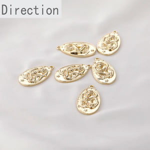 14K Clad Water Drop Relief Figure DIY Pendant Necklace Bracelet Accessories