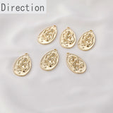 14K Clad Water Drop Relief Figure DIY Pendant Necklace Bracelet Accessories