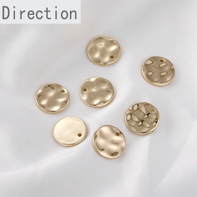 14K Copper Plated Disc Pendant for DIY Jewelry Making