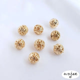 14K Hollow Flower Ball Butterfly Xiangyun Chinese Knot Round Bead 8mm