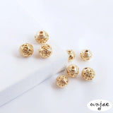 14K Hollow Flower Ball Butterfly Xiangyun Chinese Knot Round Bead 8mm