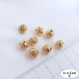 14K Hollow Flower Ball Butterfly Xiangyun Chinese Knot Round Bead 8mm