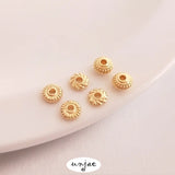14K Threaded Flat Bead Lantern Bead Hot Wheel Separator Loose Bead