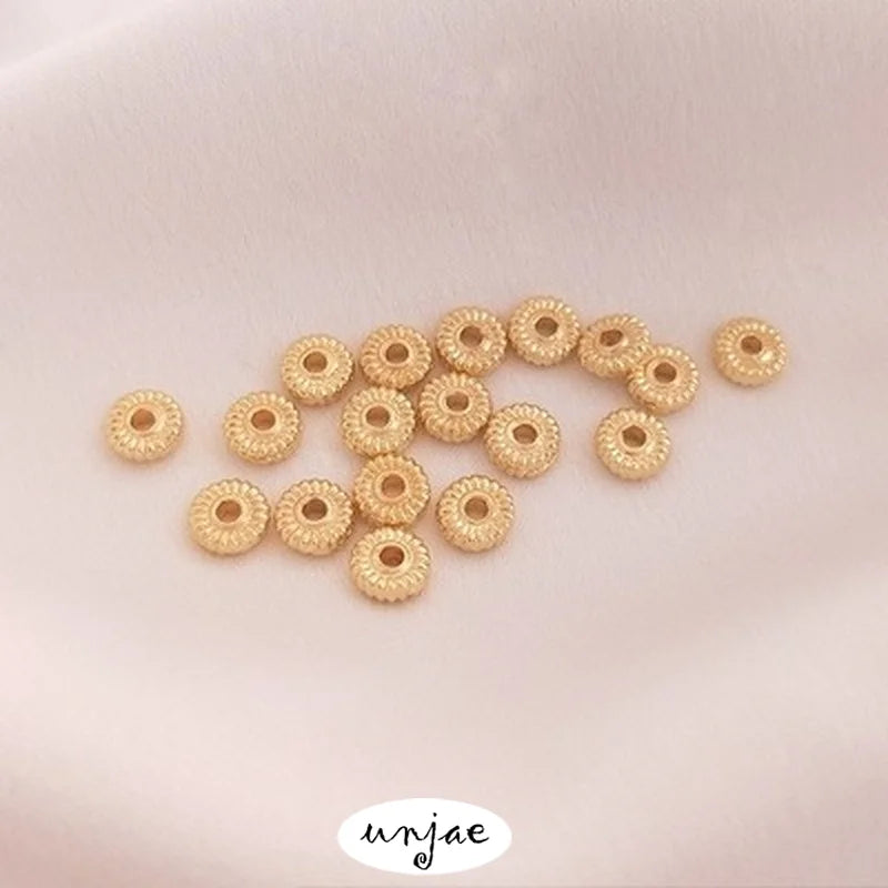14K Threaded Flat Bead Lantern Bead Hot Wheel Separator Loose Bead