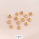 14K Threaded Flat Bead Lantern Bead Hot Wheel Separator Loose Bead