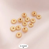 14K Threaded Flat Bead Lantern Bead Hot Wheel Separator Loose Bead