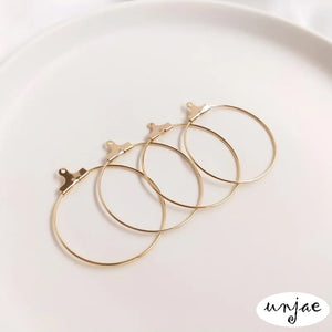 14k Light Round Circle Earring Glossy Jewelry Material
