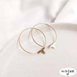14k Light Round Circle Earring Glossy Jewelry Material
