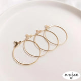 14k Light Round Circle Earring Glossy Jewelry Material