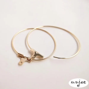 14k Light Round Circle Earring Glossy Jewelry Material