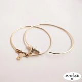 14k Light Round Circle Earring Glossy Jewelry Material