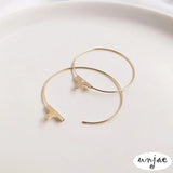 14k Light Round Circle Earring Glossy Jewelry Material