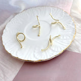 Alloy Rose Oval Double Hanging DIY Earrings Jewelry Material