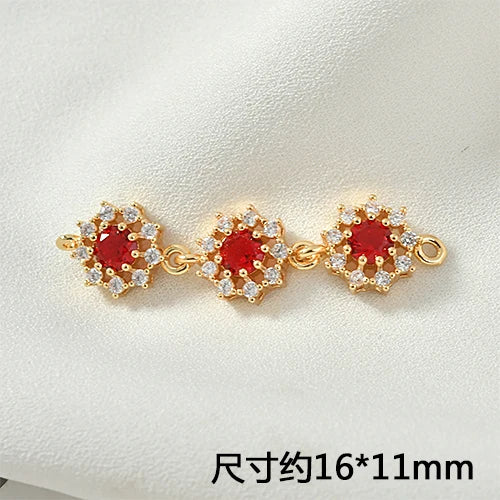 Copper Plated Crystal Zircon DIY Vintage Earrings Bracelet Necklace Accessories