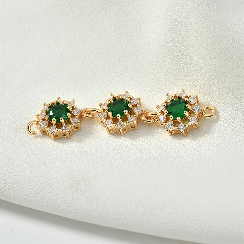 Copper Plated Crystal Zircon DIY Vintage Earrings Bracelet Necklace Accessories