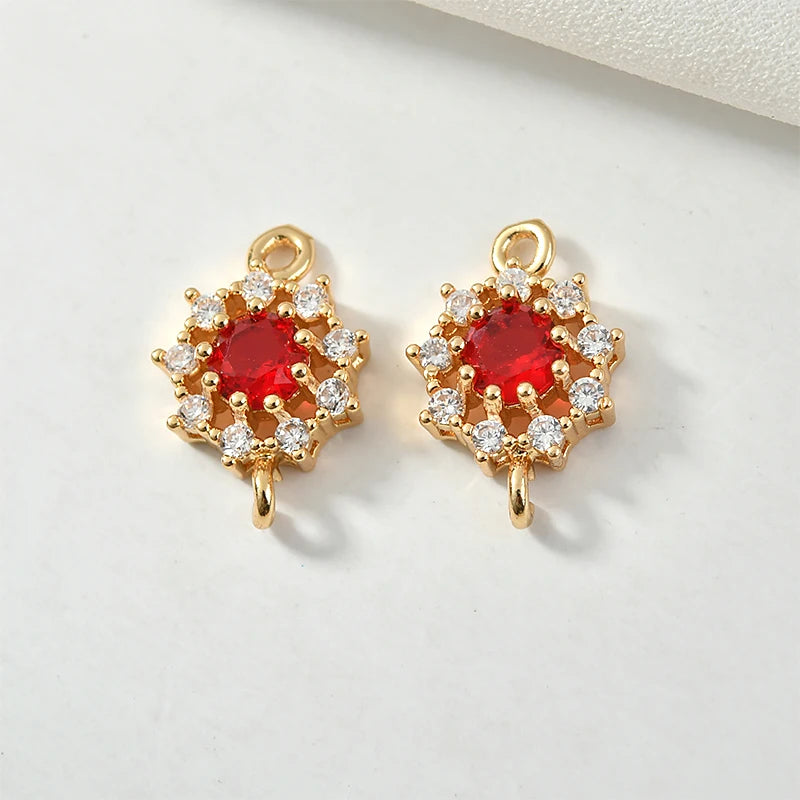 Copper Plated Crystal Zircon DIY Vintage Earrings Bracelet Necklace Accessories