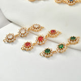 Copper Plated Crystal Zircon DIY Vintage Earrings Bracelet Necklace Accessories