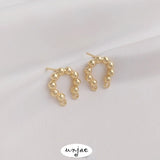 925 Silver Double Hanging Geometric Stud Earrings